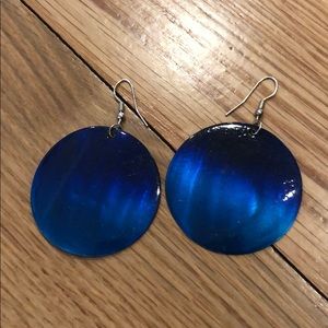 Ombré blue and Turquoise Circle Earrings